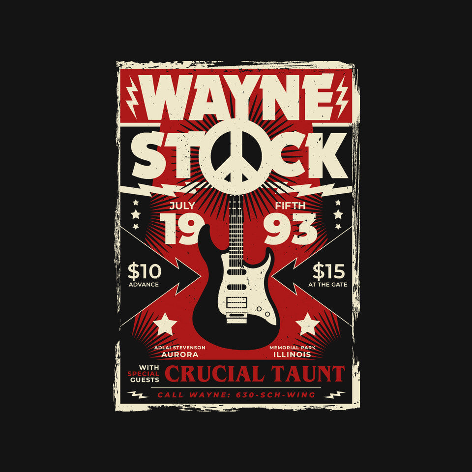 Wayne Stock – Music Graphic T-Shirt design artwork for black graphic T-shirt