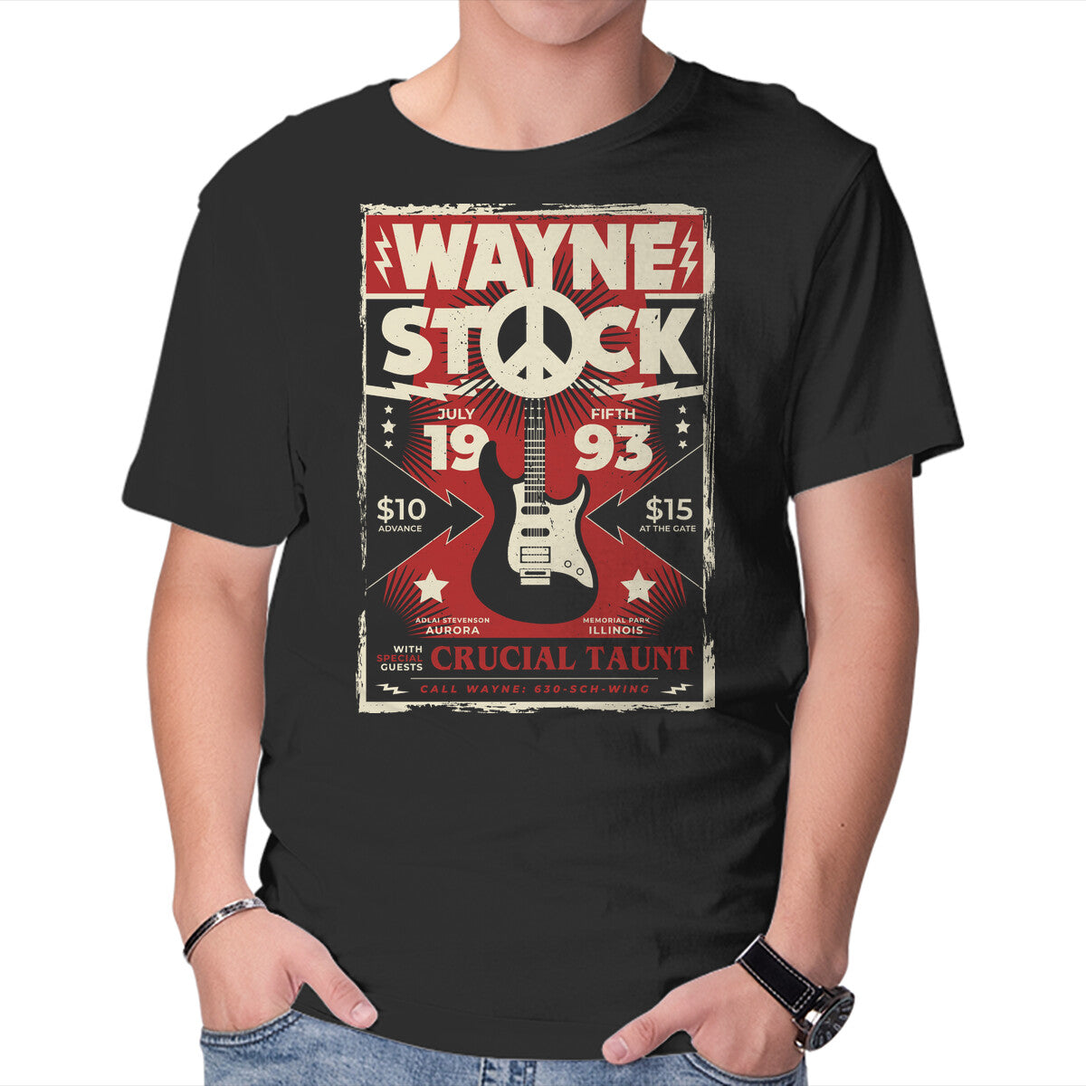 Wayne Stock – Music Graphic T-Shirt in black, product display