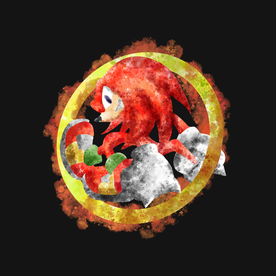 Knuckles Splash – Gaming Graphic T-Shirt design artwork for black graphic T-shirt