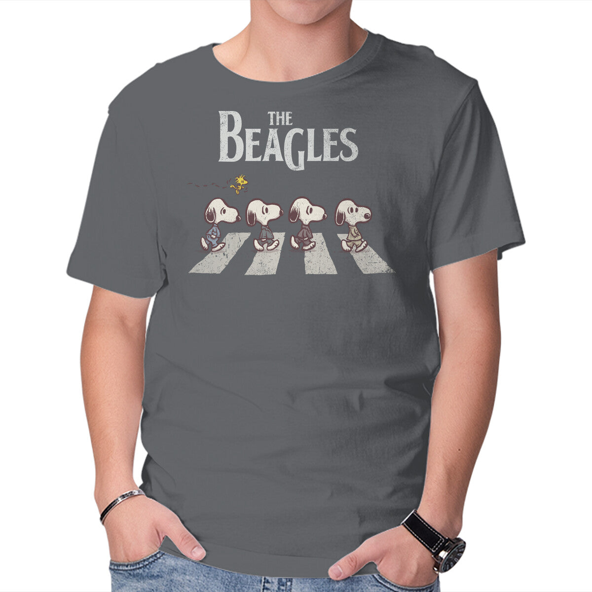 Beagles – Dog Graphic T-Shirt in charcoal, product display