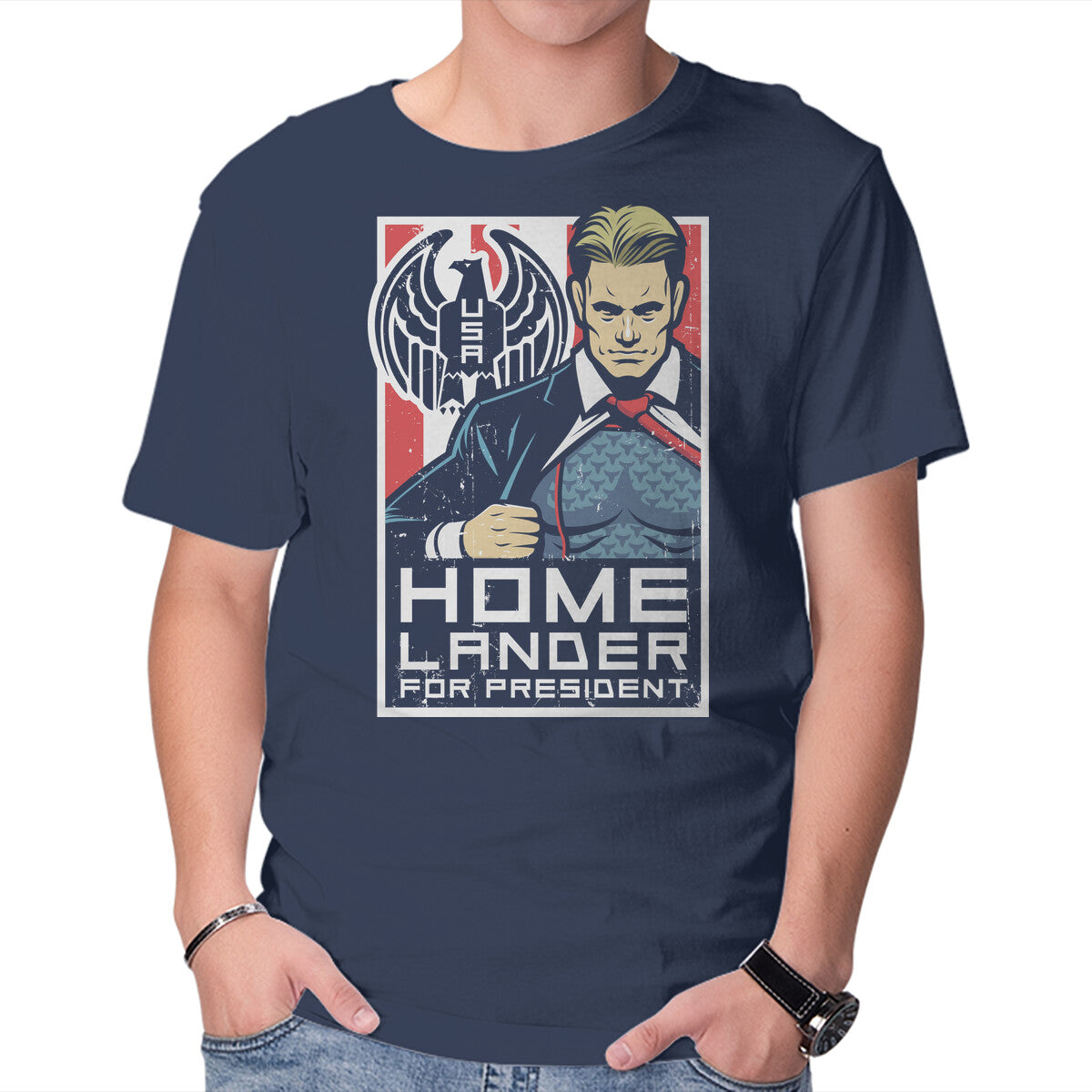 Our Hero Graphic T-Shirt in navy, product display