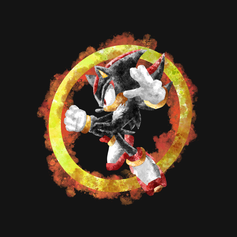 Shadow Splash – Gaming Graphic T-Shirt design artwork for black graphic T-shirt
