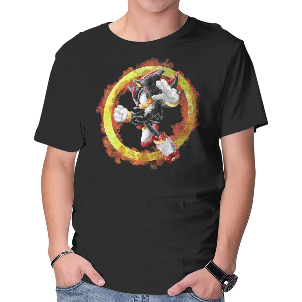 Shadow Splash – Gaming Graphic T-Shirt in black, product display