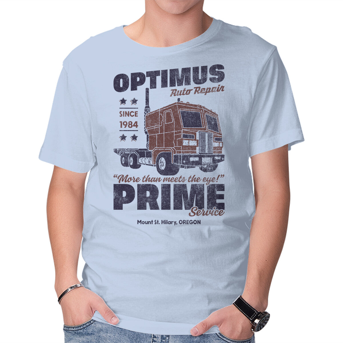 Vintage Auto Repair – Sci-Fi Graphic T-Shirt in blue, product display