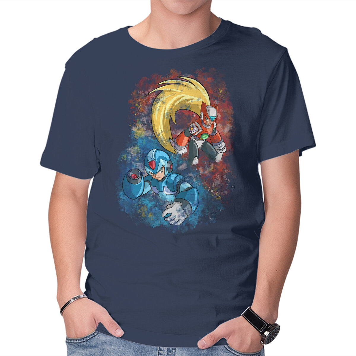 X And Z – Gaming Graphic T-Shirt in navy, product display