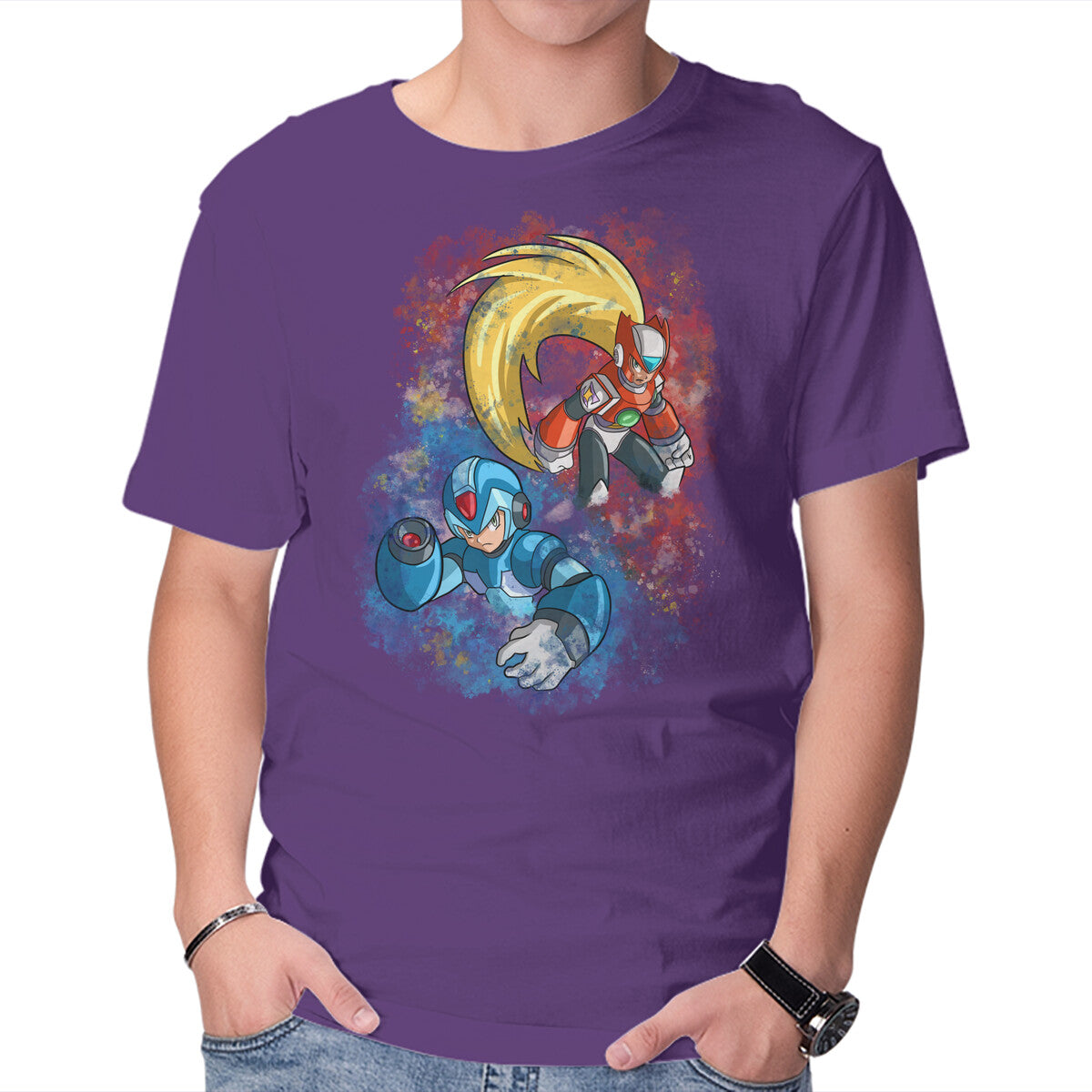 X And Z – Gaming Graphic T-Shirt in purple, product display
