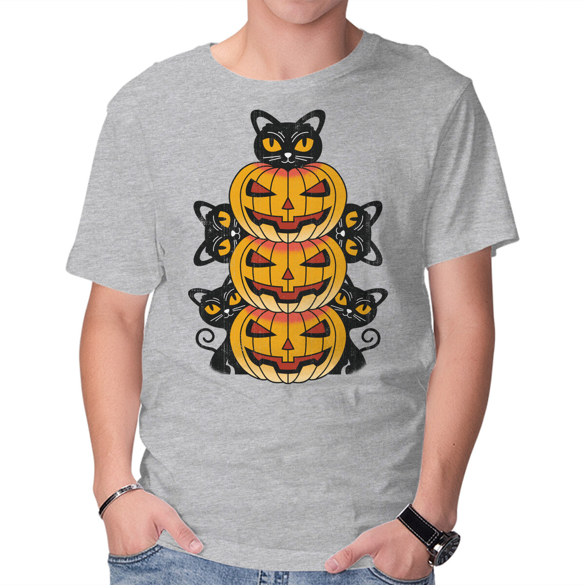 Cats And Pumpkins – Cat Graphic T-Shirt