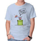 Start Again – Gaming Graphic T-Shirt in blue, product display