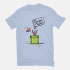 Start Again – Gaming Graphic T-Shirt in blue, flat-lay product view