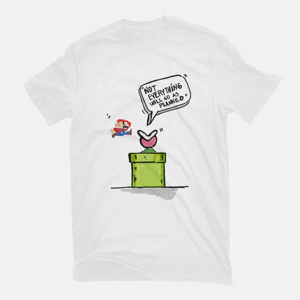 Start Again – Gaming Graphic T-Shirt in white, flat-lay product view