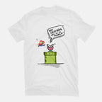 Start Again – Gaming Graphic T-Shirt in white, flat-lay product view