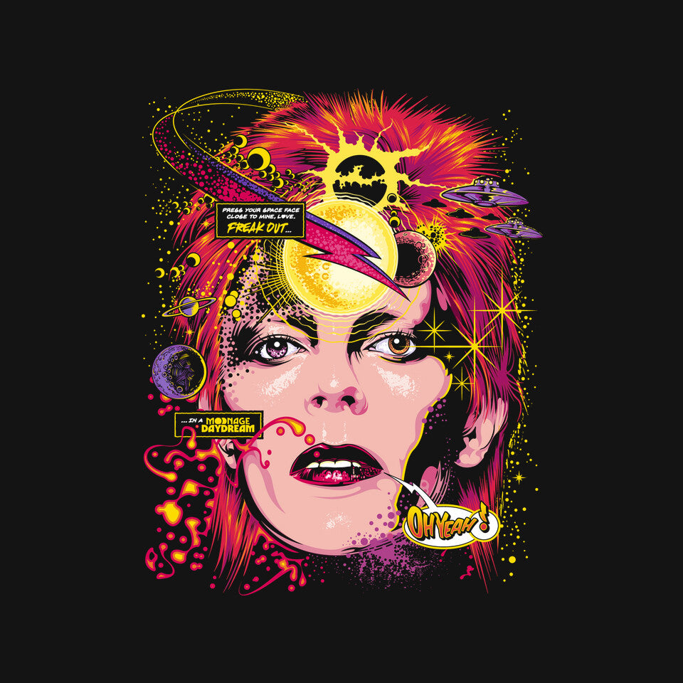 Space Face – Music Graphic T-Shirt design artwork for black graphic T-shirt