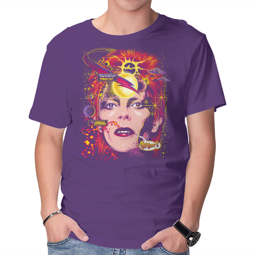Space Face – Music Graphic T-Shirt in purple, product display