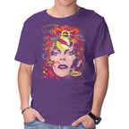 Space Face – Music Graphic T-Shirt in purple, product display