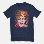 Space Face – Music Graphic T-Shirt in navy, flat-lay product view