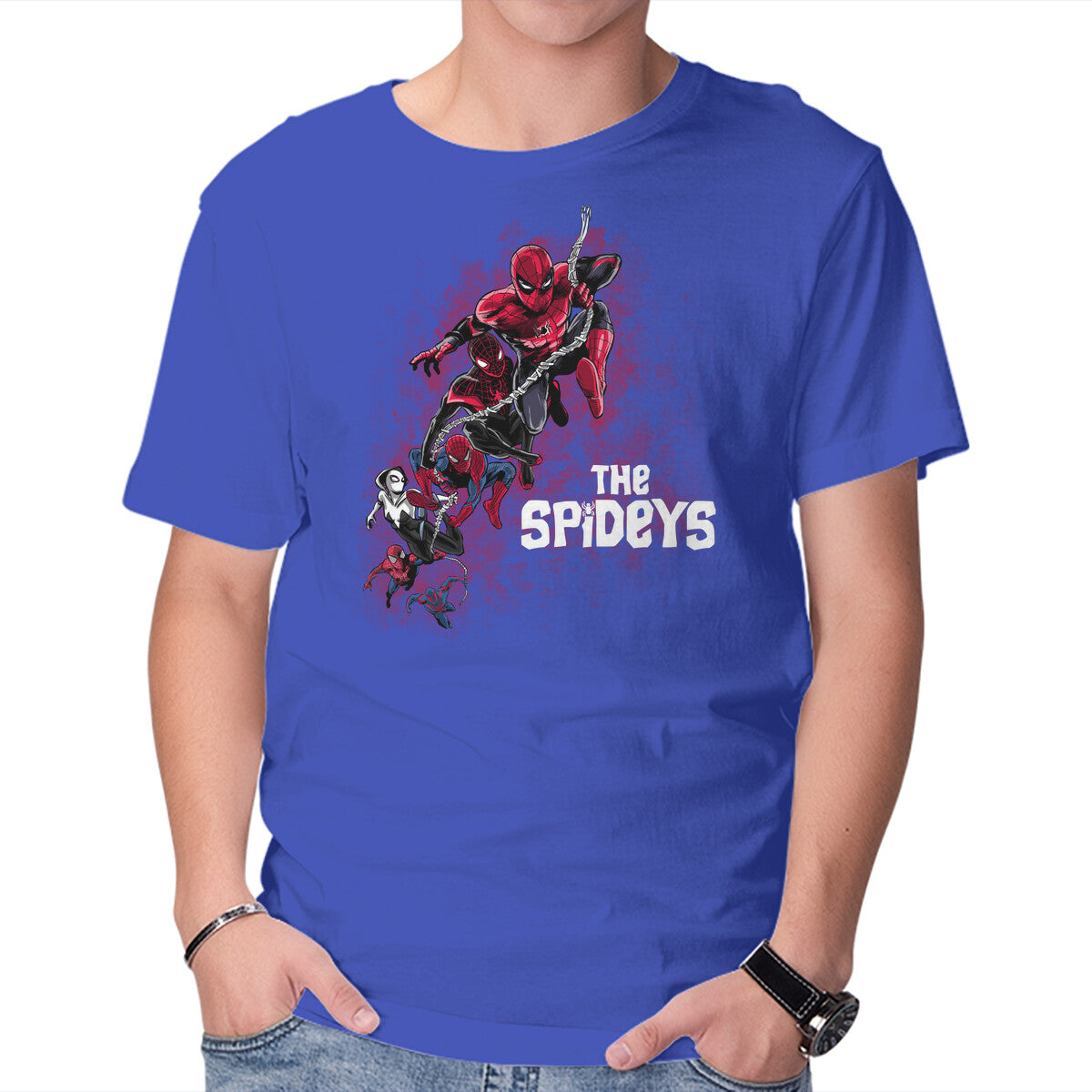 The Spideys Graphic T-Shirt in royal blue, product display