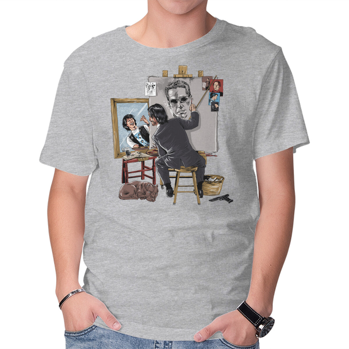 Keanu Triple Self-Portrait – Sci-Fi Graphic T-Shirt