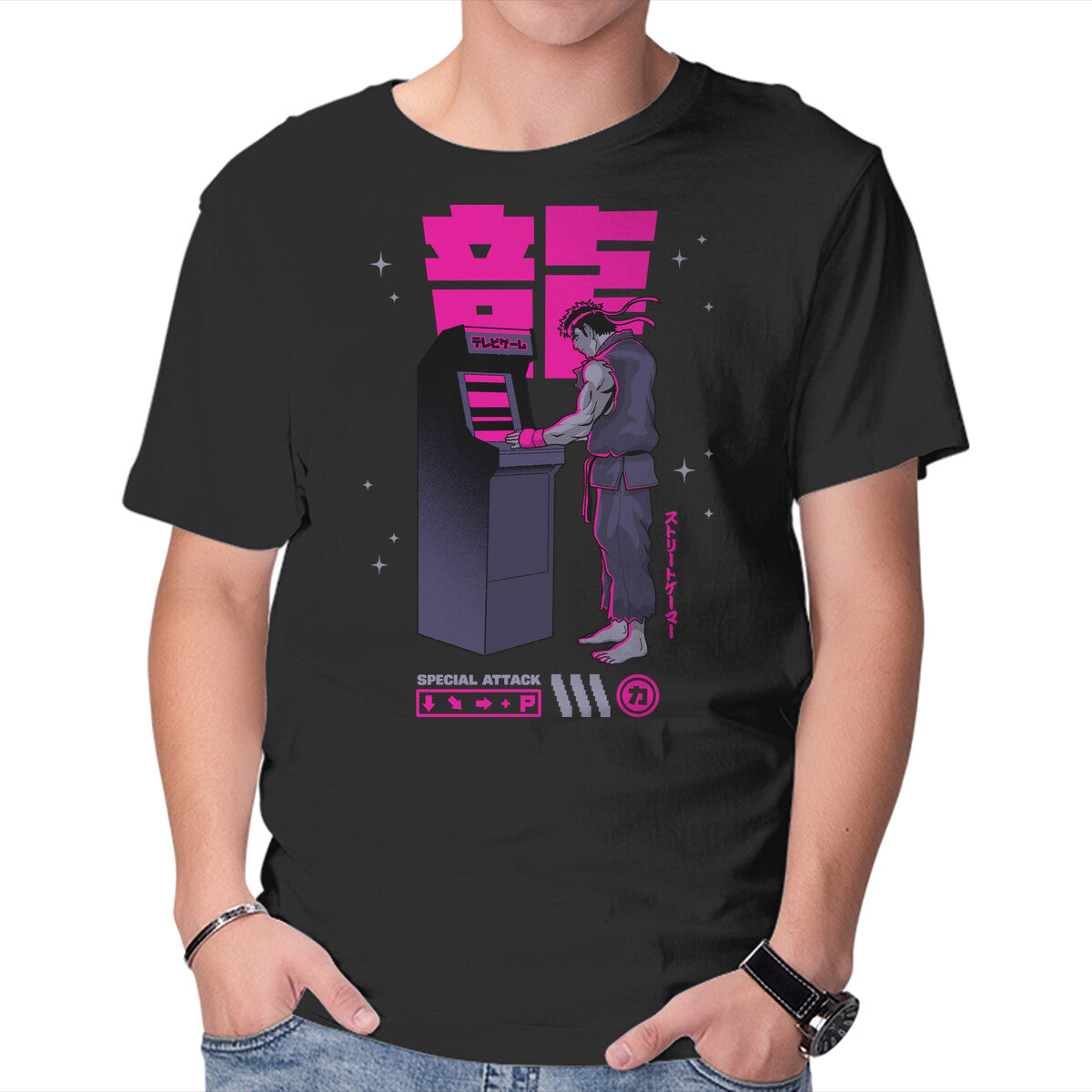 Street Gamer – Gaming Graphic T-Shirt in black, product display