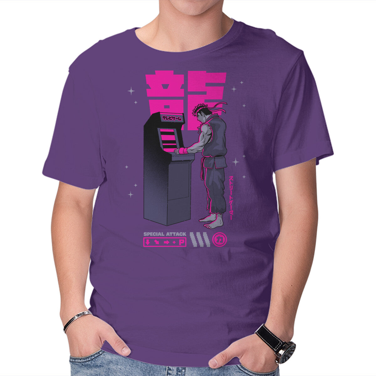 Street Gamer – Gaming Graphic T-Shirt in purple, product display