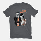 I'm Not Even Frankenstein – Horror Graphic T-Shirt in charcoal, flat-lay product view