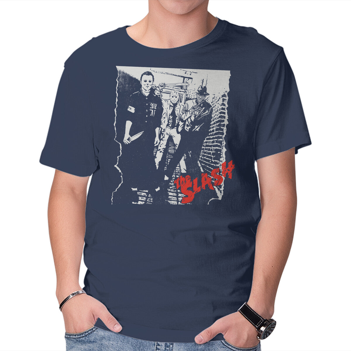 The Slash – Music Graphic T-Shirt in navy, product display