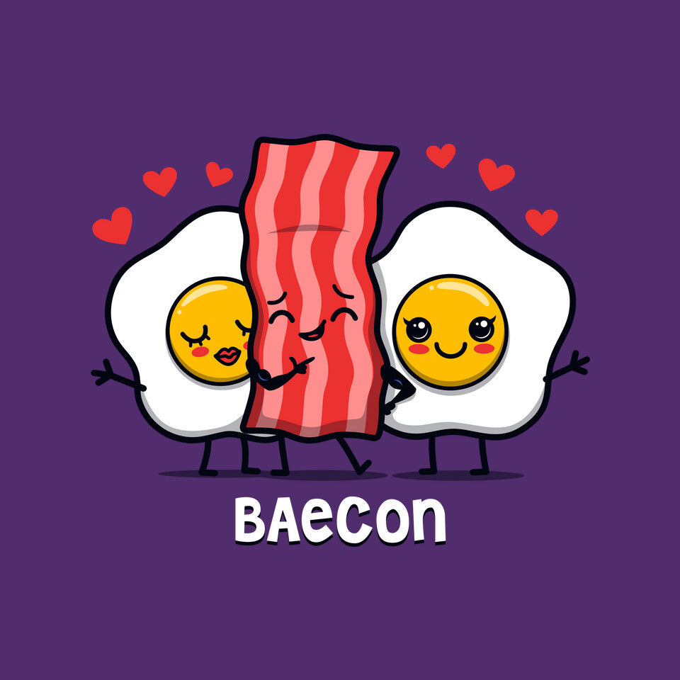 Baecon – Funny Graphic T-Shirt design artwork for purple graphic T-shirt