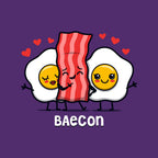 Baecon – Funny Graphic T-Shirt design artwork for purple graphic T-shirt