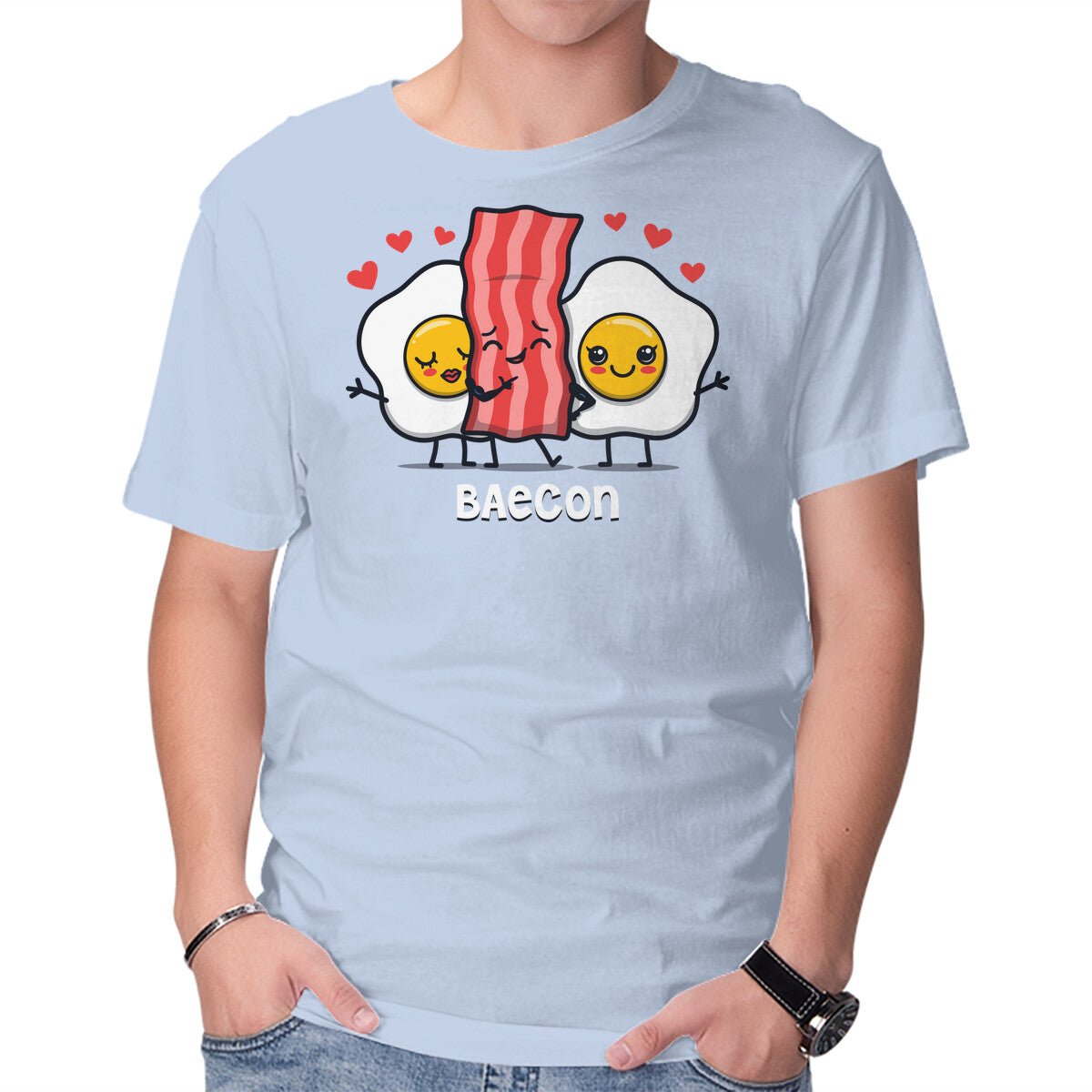 Baecon – Funny Graphic T-Shirt in blue, product display