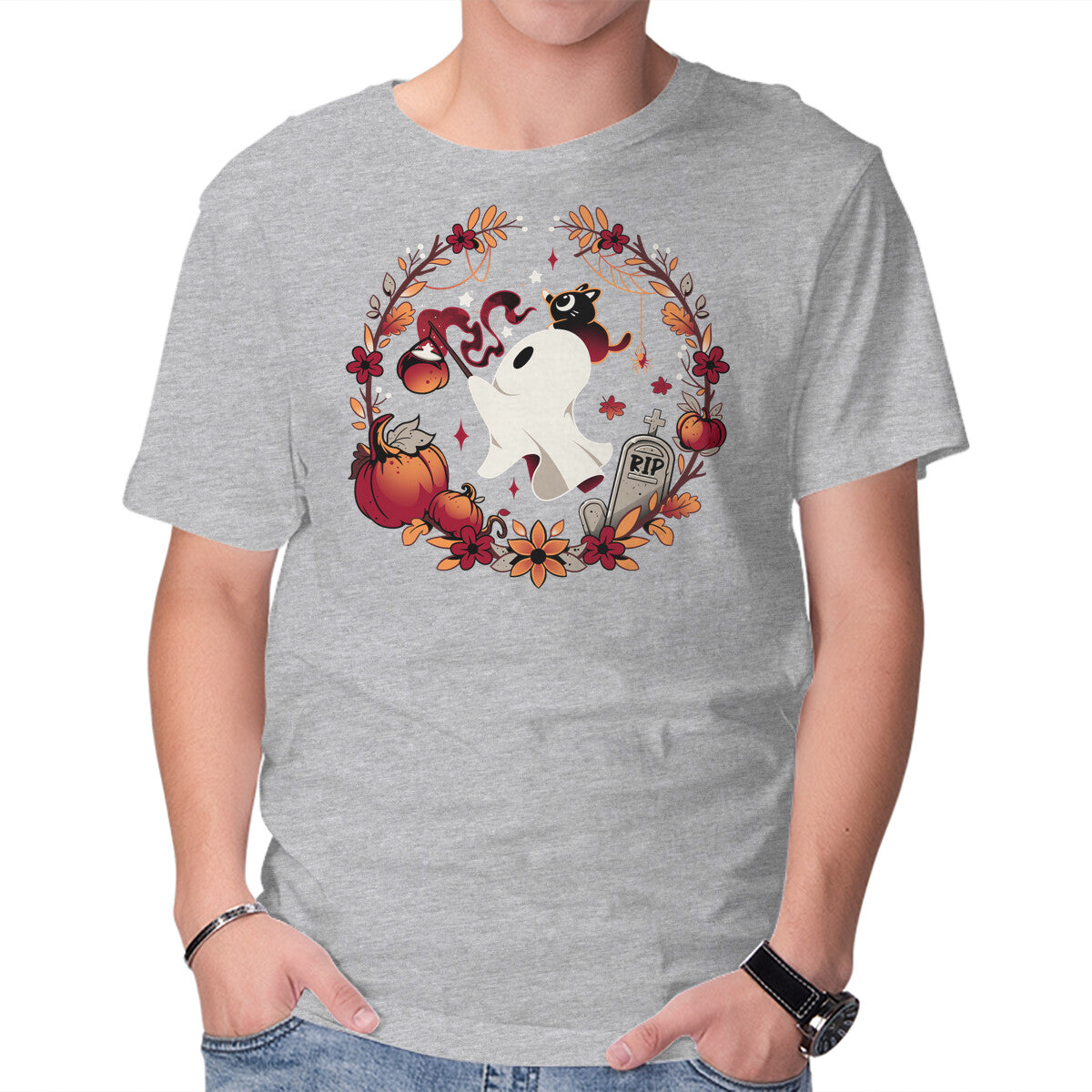 Spooky Wishes – Cat Graphic T-Shirt