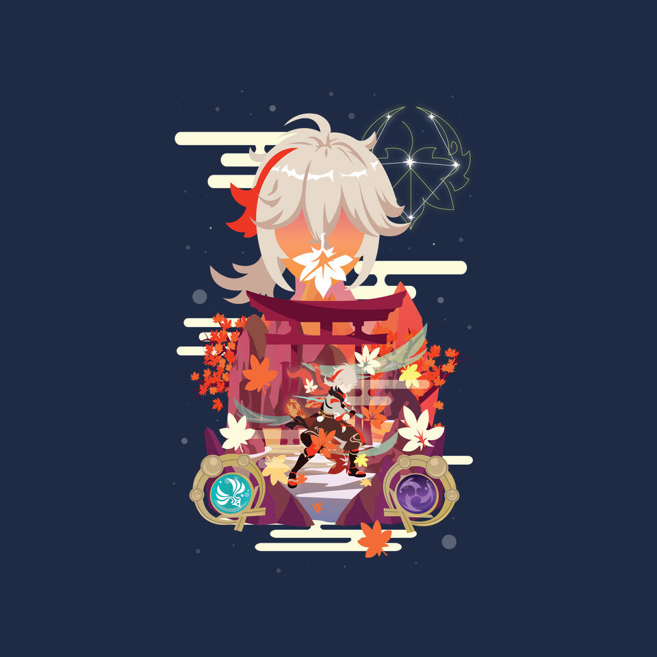 The Wandering Samurai – Gaming Graphic T-Shirt design artwork for navy graphic T-shirt