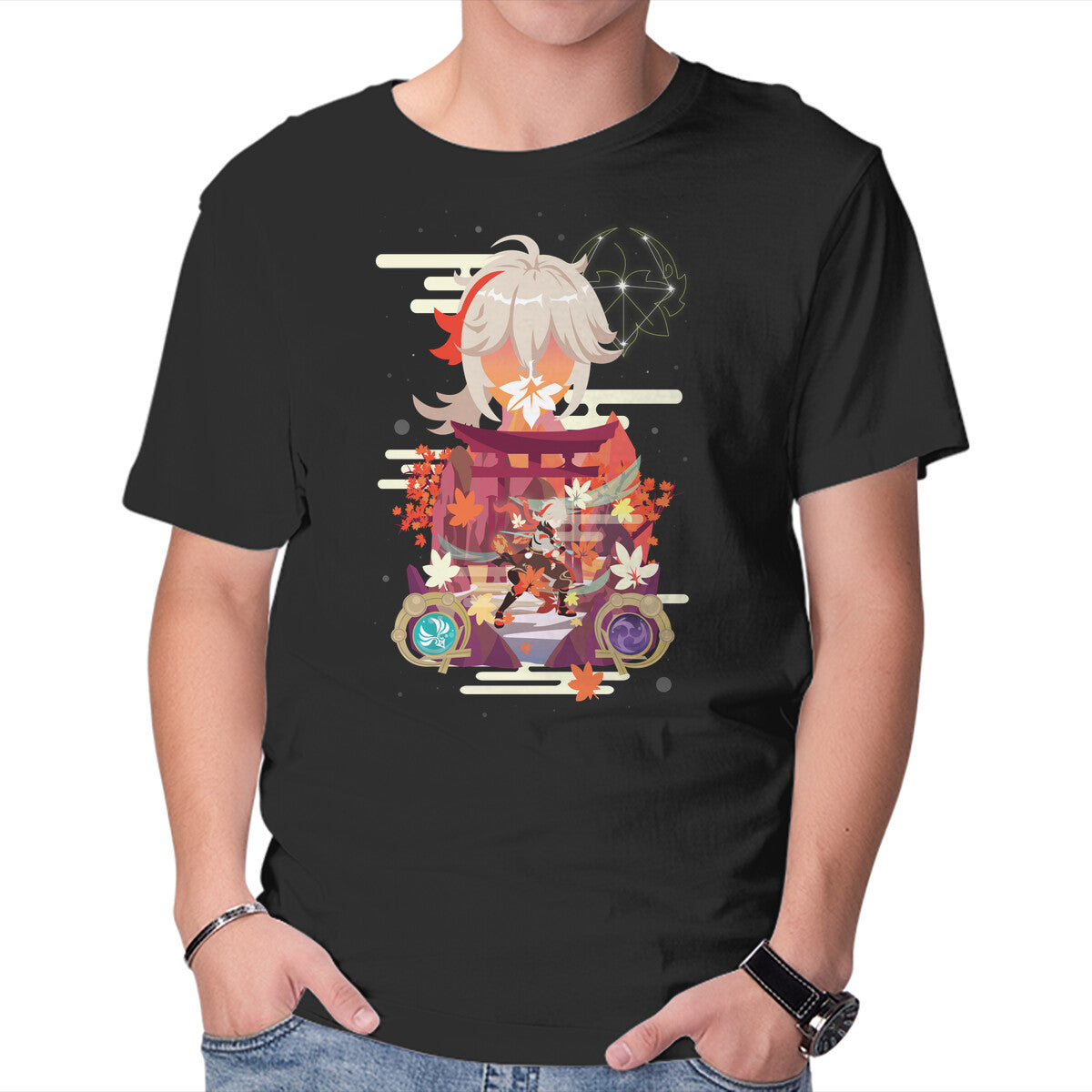 The Wandering Samurai – Gaming Graphic T-Shirt in black, product display