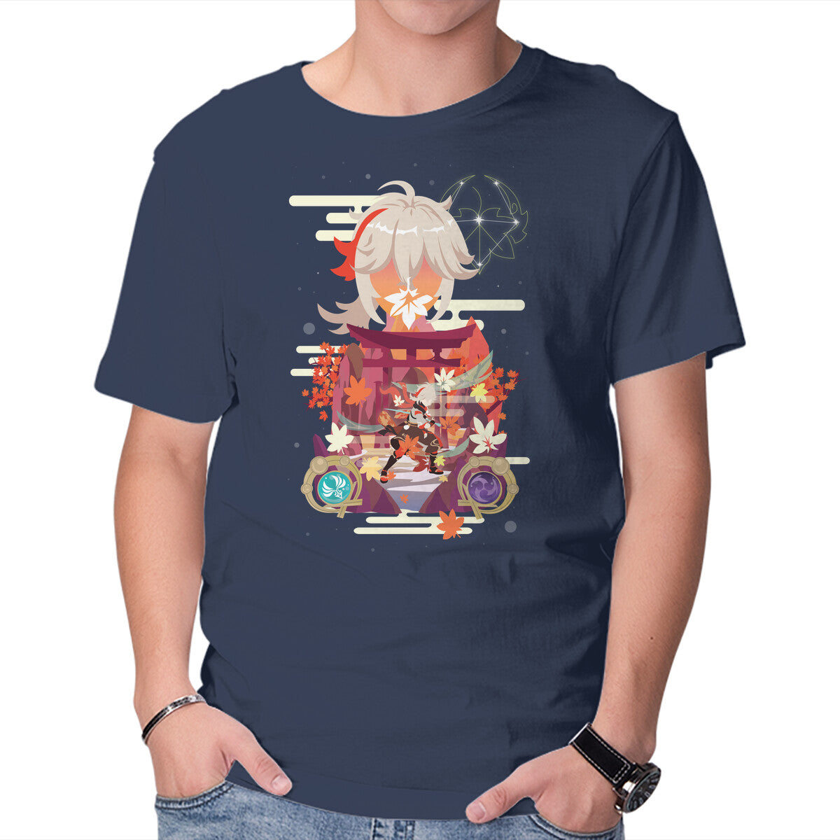 The Wandering Samurai – Gaming Graphic T-Shirt in navy, product display