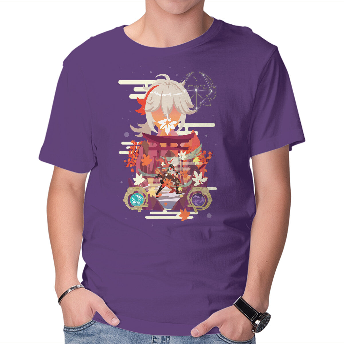 The Wandering Samurai – Gaming Graphic T-Shirt in purple, product display