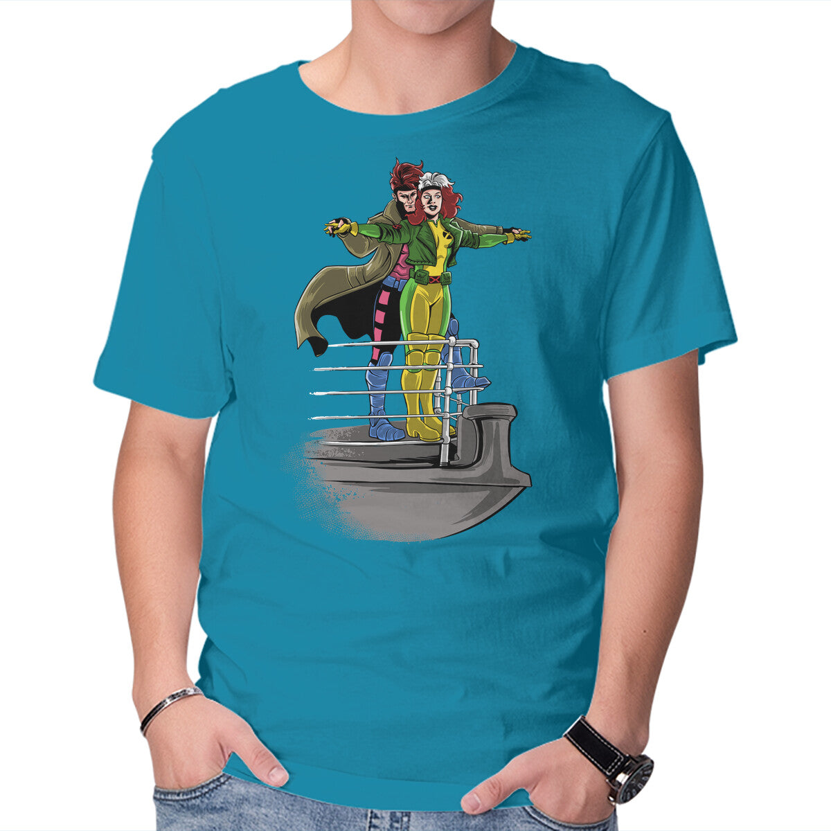 Xtanic – Sci-Fi Graphic T-Shirt in turquoise, product display