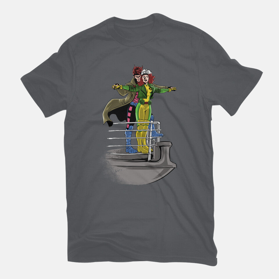 Xtanic – Sci-Fi Graphic T-Shirt in charcoal, flat-lay product view