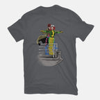 Xtanic – Sci-Fi Graphic T-Shirt in charcoal, flat-lay product view