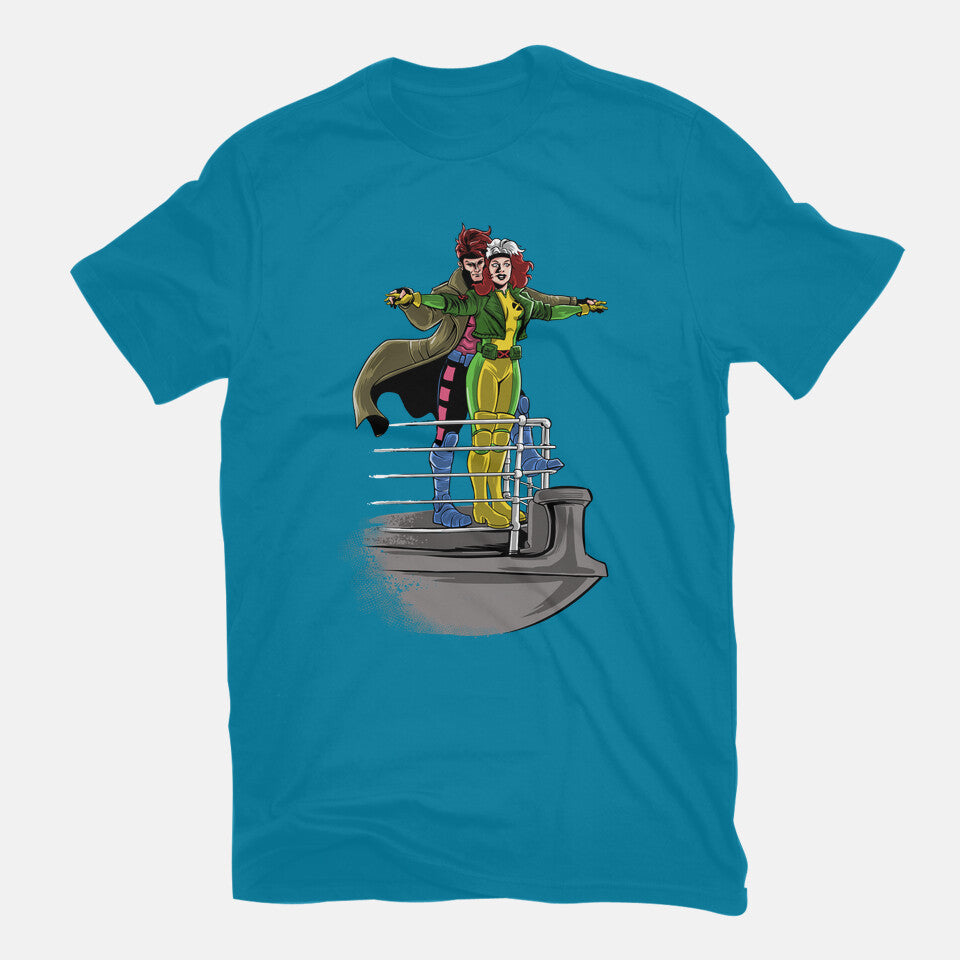 Xtanic – Sci-Fi Graphic T-Shirt in turquoise, flat-lay product view