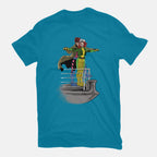 Xtanic – Sci-Fi Graphic T-Shirt in turquoise, flat-lay product view