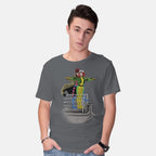 Model wearing charcoal Xtanic – Sci-Fi Graphic T-Shirt
