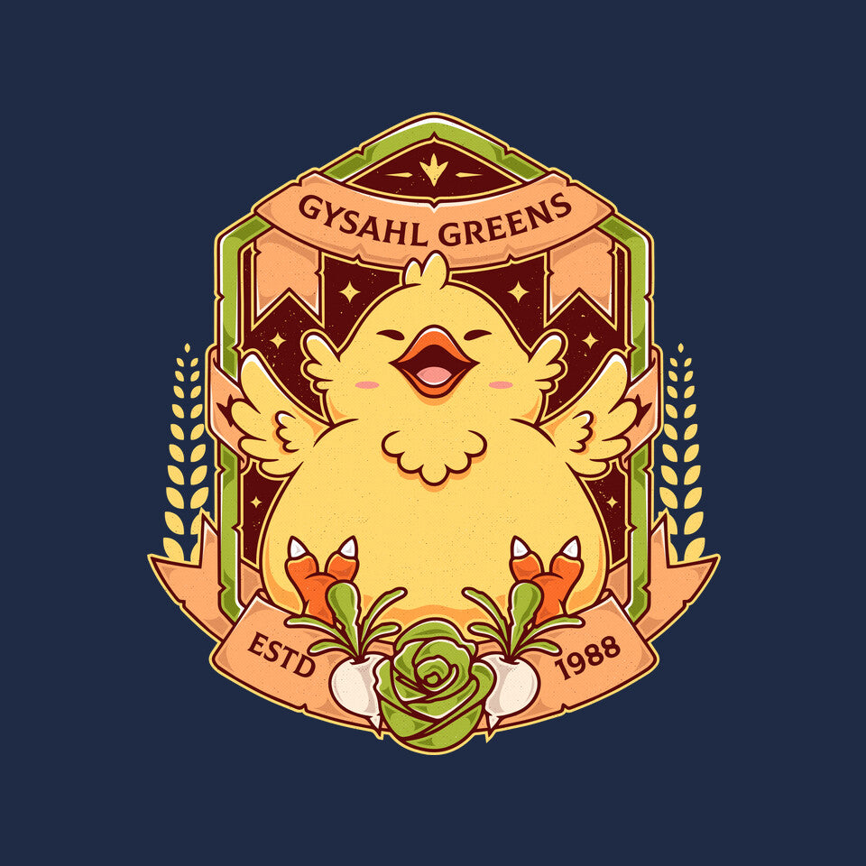 Gysahl Greens – Gaming Graphic T-Shirt design artwork for navy graphic T-shirt