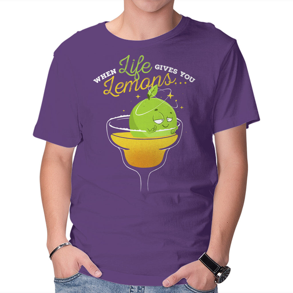 When Life Gives You Lemons – Funny Graphic T-Shirt in purple, product display