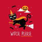 Witch Pls – Cat Graphic T-Shirt design artwork for red graphic T-shirt