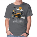 Witch Pls – Cat Graphic T-Shirt in charcoal, product display