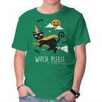Witch Pls – Cat Graphic T-Shirt in green, product display