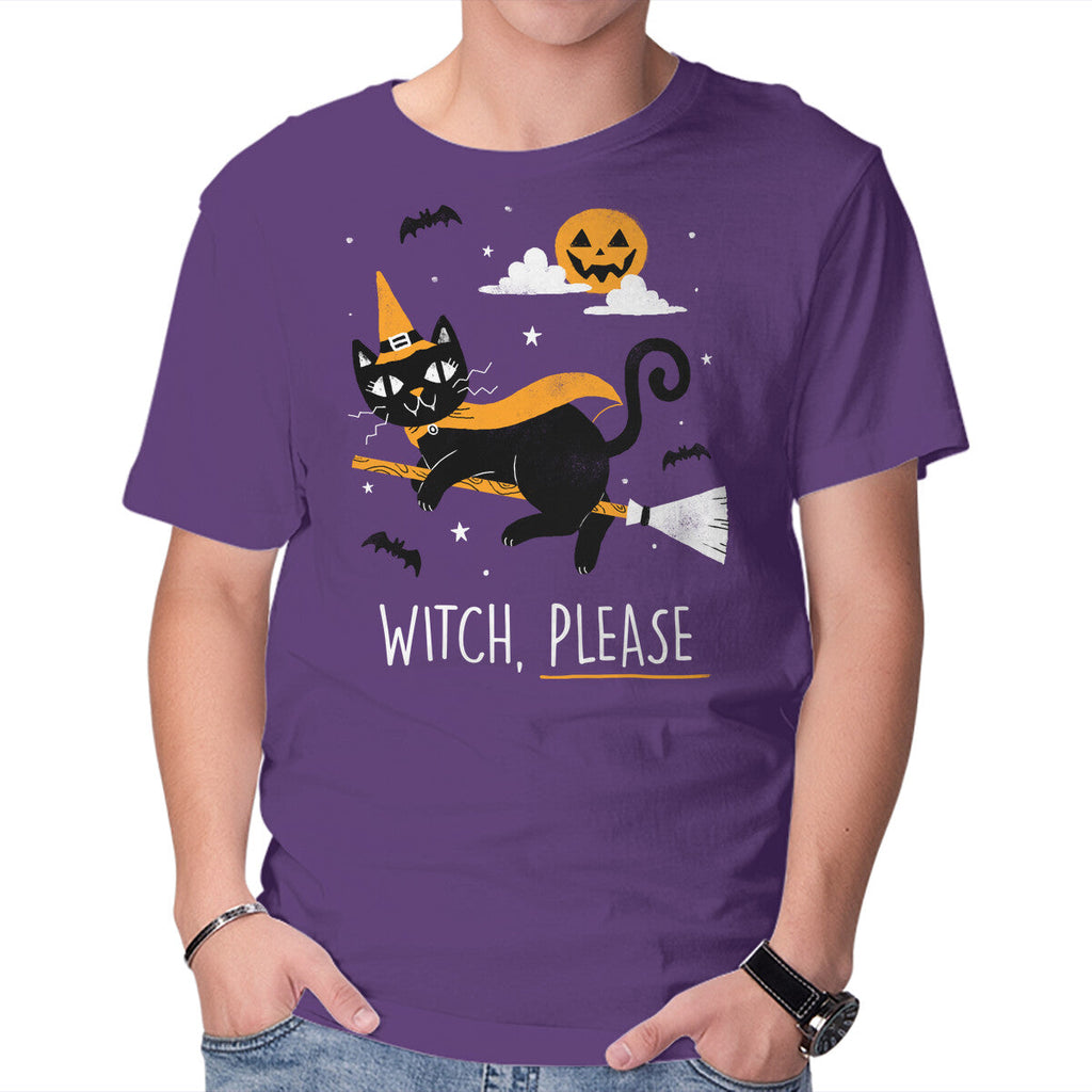 Witch Pls – Cat Graphic T-Shirt in purple, product display