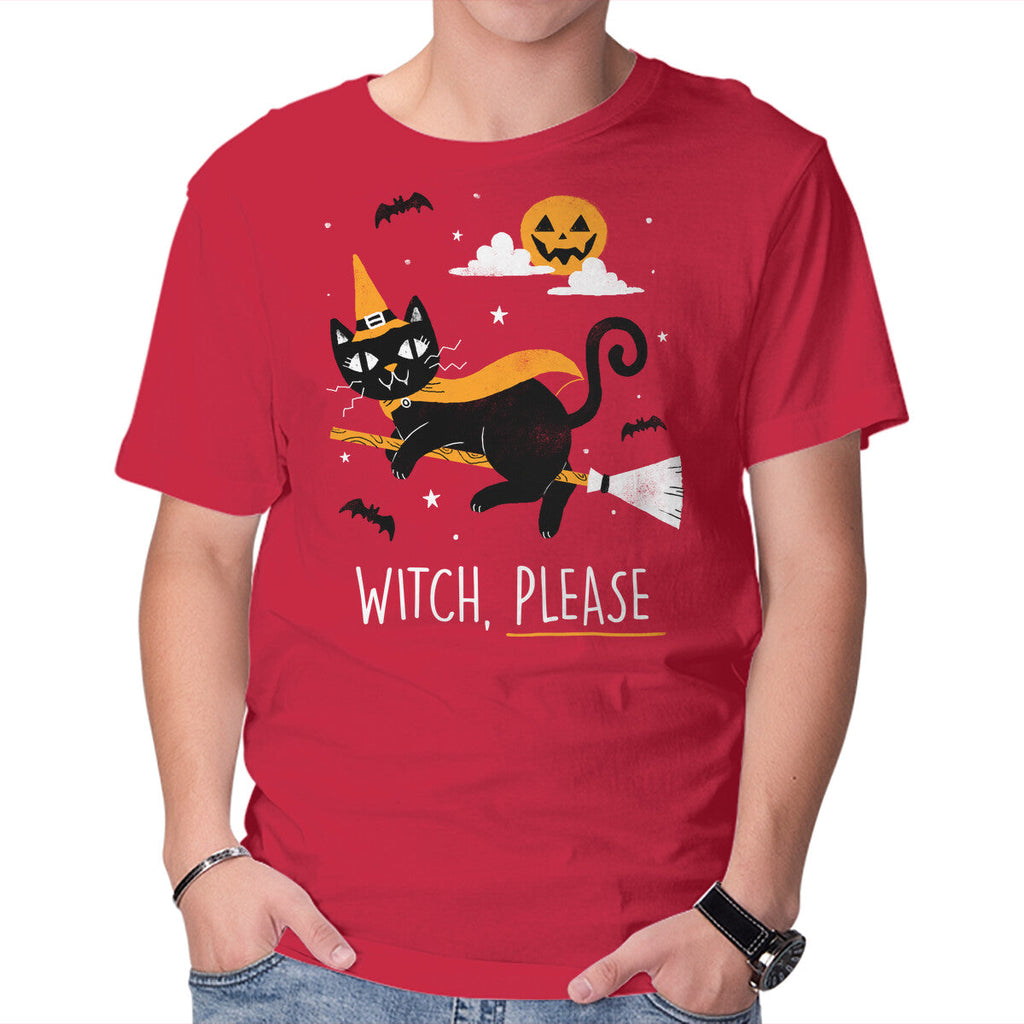 Witch Pls – Cat Graphic T-Shirt in red, product display