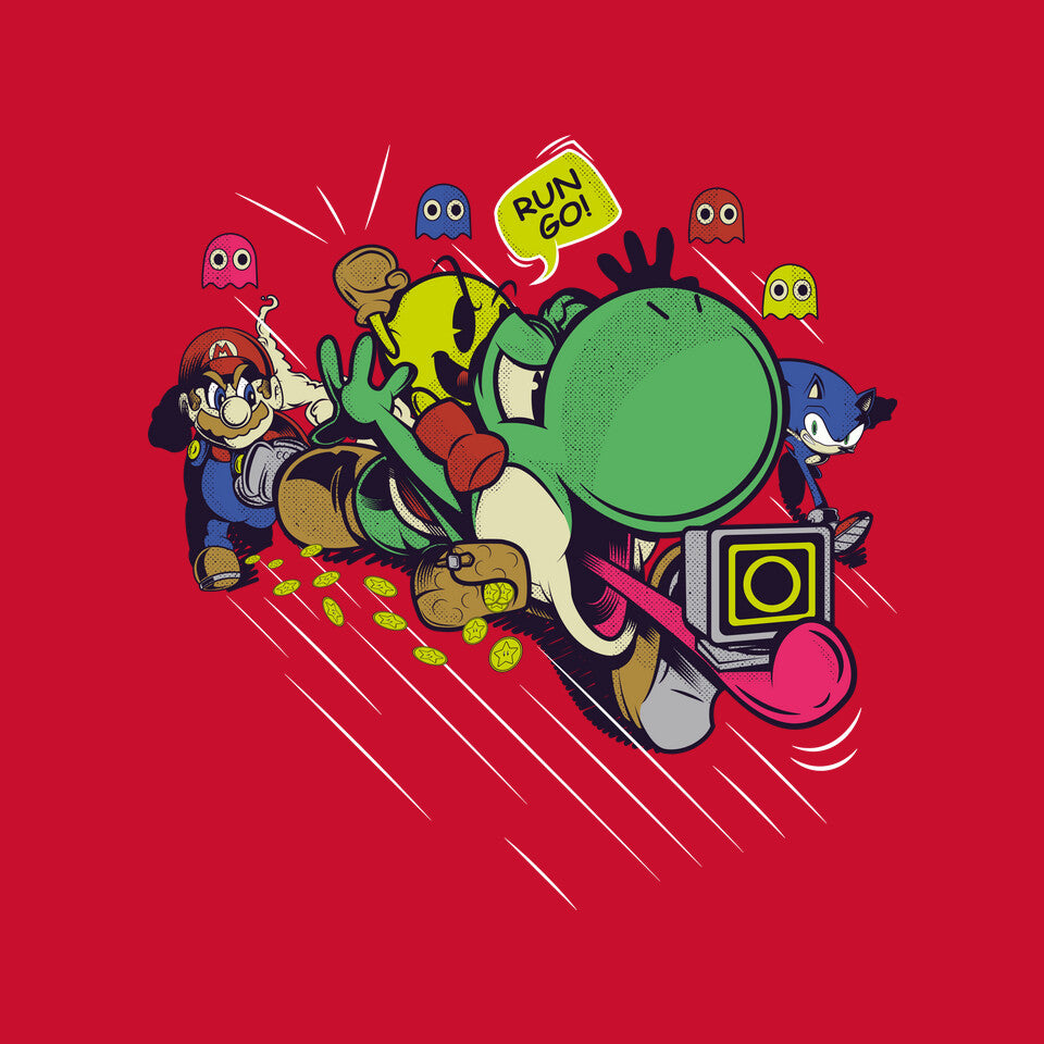 Run. Go! – Gaming Graphic T-Shirt design artwork for red graphic T-shirt