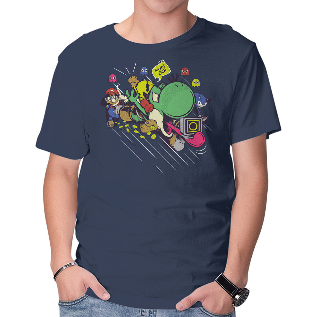 Run. Go! – Gaming Graphic T-Shirt in navy, product display