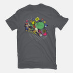 Run. Go! – Gaming Graphic T-Shirt in charcoal, flat-lay product view