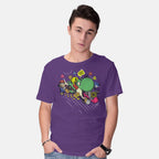 Model wearing purple Run. Go! – Gaming Graphic T-Shirt